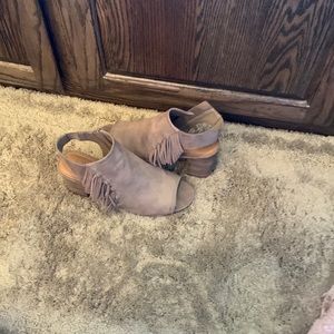 Yellow box boot style sandal worn only one time.